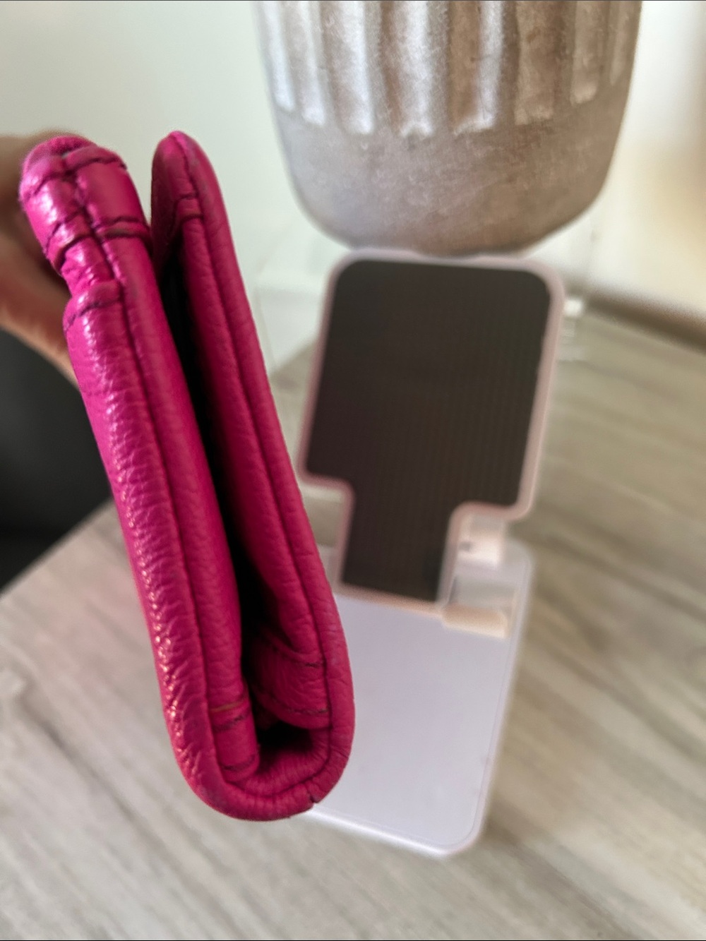 Fossil Bright Pink Leather Zip Wristlet Wallet - Picture 5 of 11